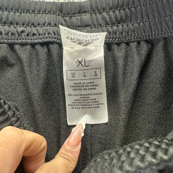 Adidas Pant Girls XL Black Polyester Track Running Tapered Performance Training - Picture 3 of 9